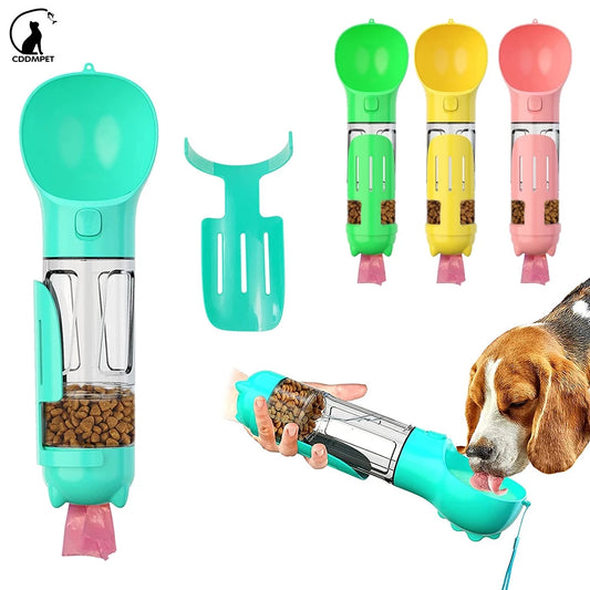 Botella para Perros 3 en 1 – Agua + Bolsas de Residuos + Pala ¡Todo en Uno!